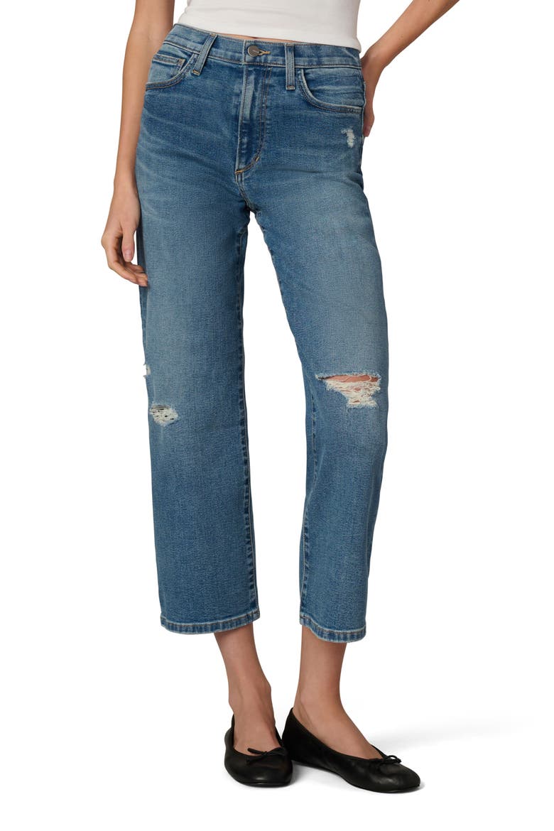 The Blake Ripped High Waist Crop Wide Leg Jeans, Main, color, LUCULENT