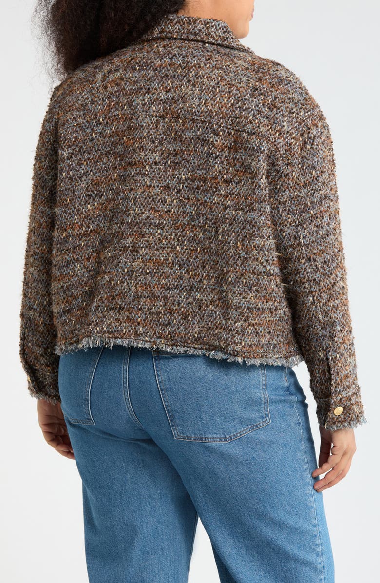 Democracy Crop Tweed Jacket, Alternate, color, Tobacco Gold Multi