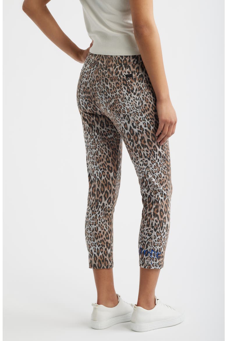 Ultrasoft Leopard Cotton Blend Capri Leggings, Alternate, color, BROWN