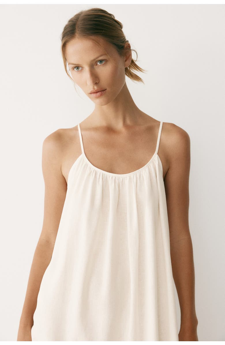 H&M Linen-blend Throw-on Dress, Alternate, color, Cream