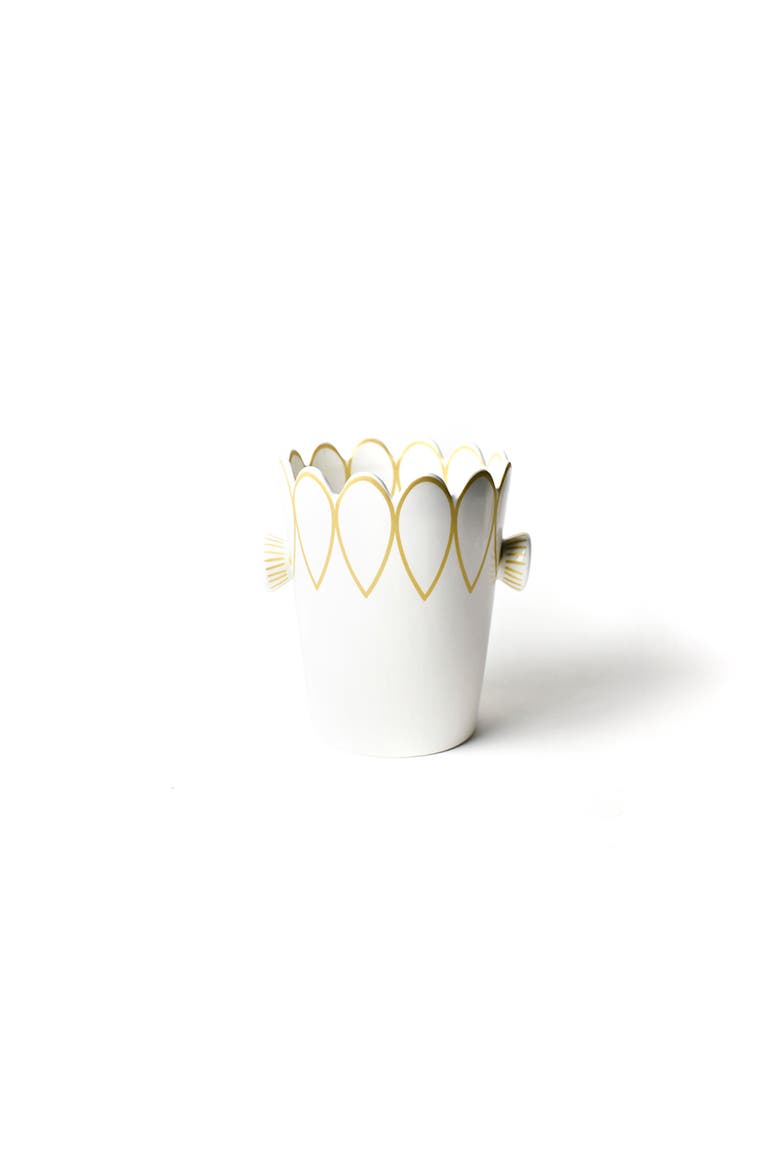 Deco Gold Scallop Ice Bucket, Main, color, Yellow
