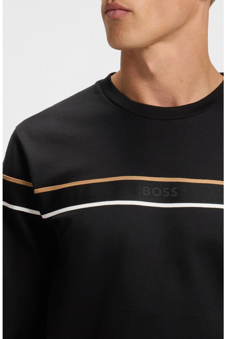 Iconic Stripe Sweatshirt, Alternate, color, BLACK