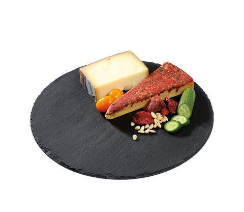 Slate Serving Board for Cheese and Appetizers, Round, 11.8-Inch