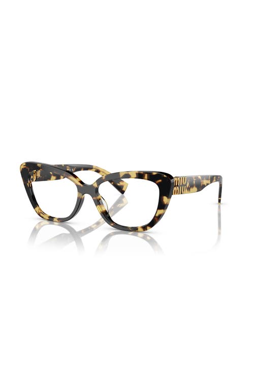 Miu Miu 53mm Cat Eye Optical Glasses In Brown
