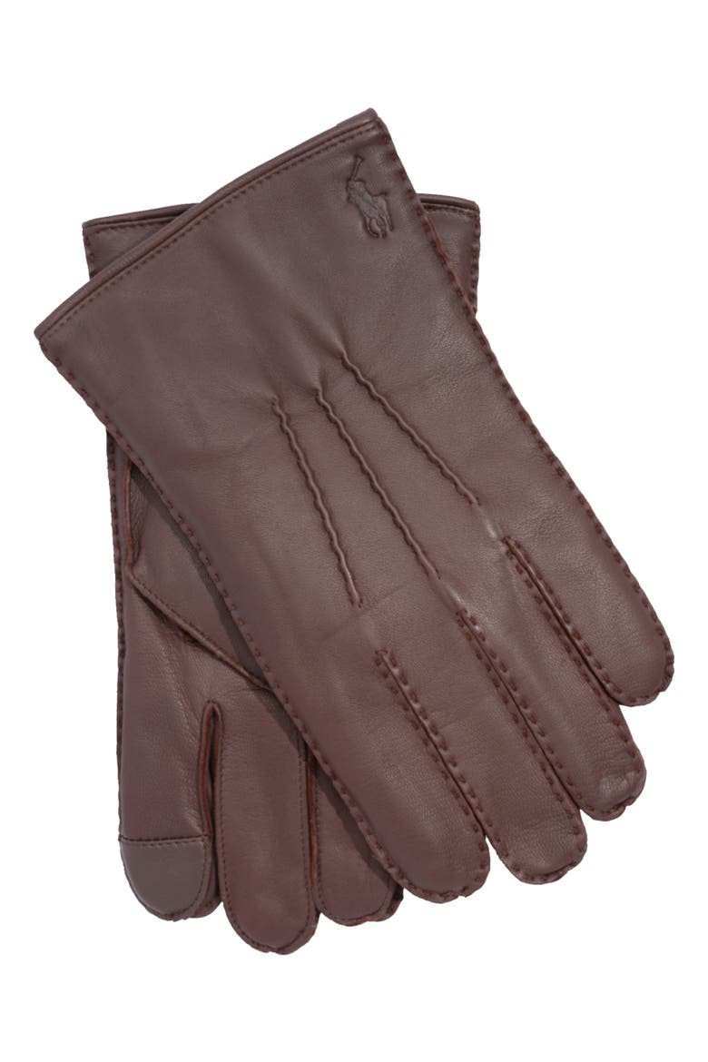 Cashmere Lined Nappa Touch Glove, Main, color, Dark Brown