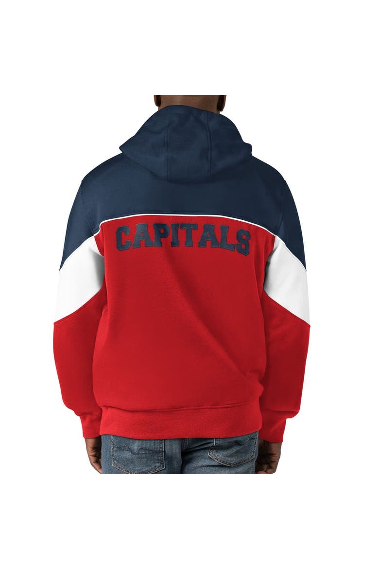 Men's Starter  Red/Navy Washington Capitals Power Forward Full-Zip Hoodie, Alternate, color, Red
