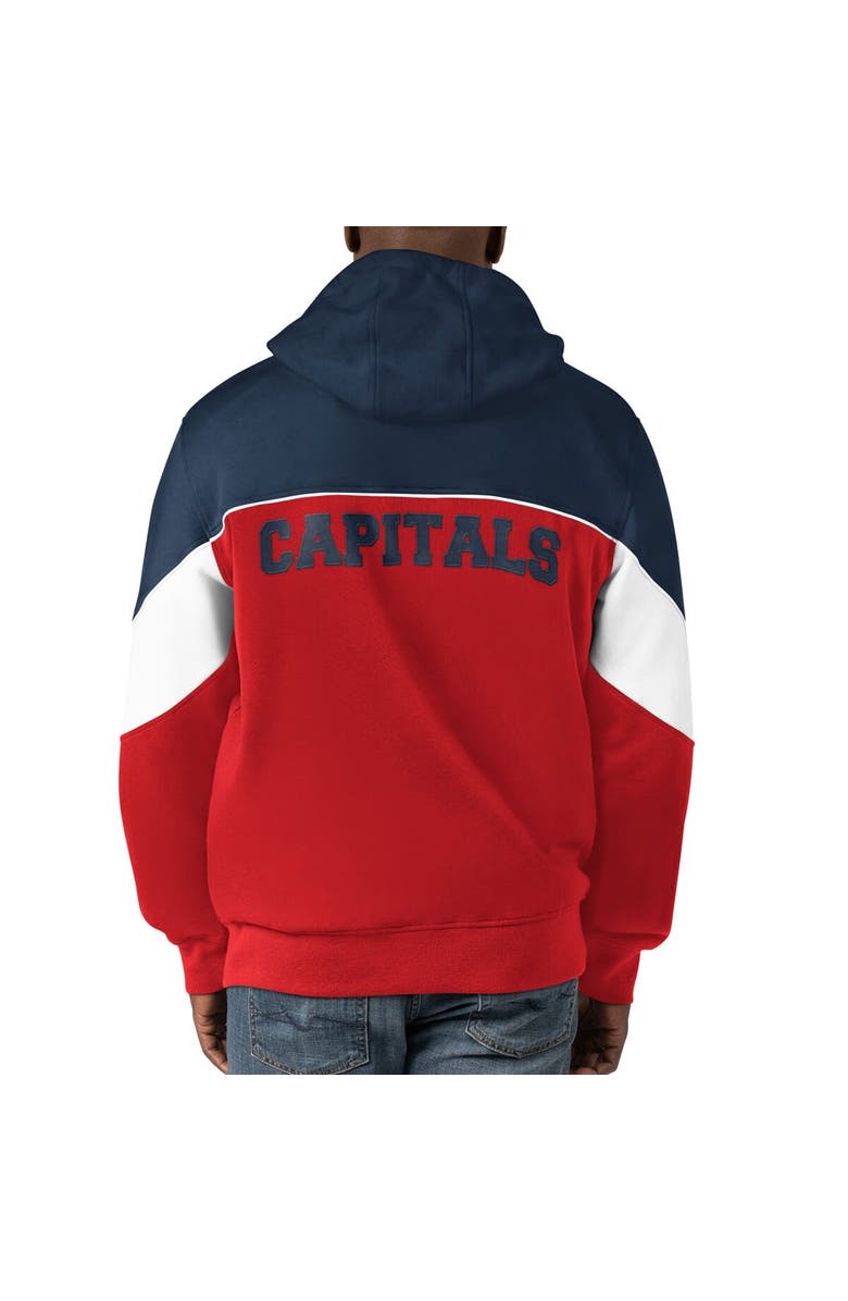 STARTER Men's Starter  Red/Navy Washington Capitals Power Forward Full-Zip Hoodie, Alternate, color, Red