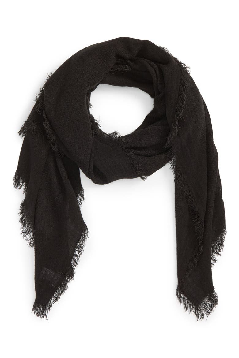 Textured Scarf, Main, color, BLACK
