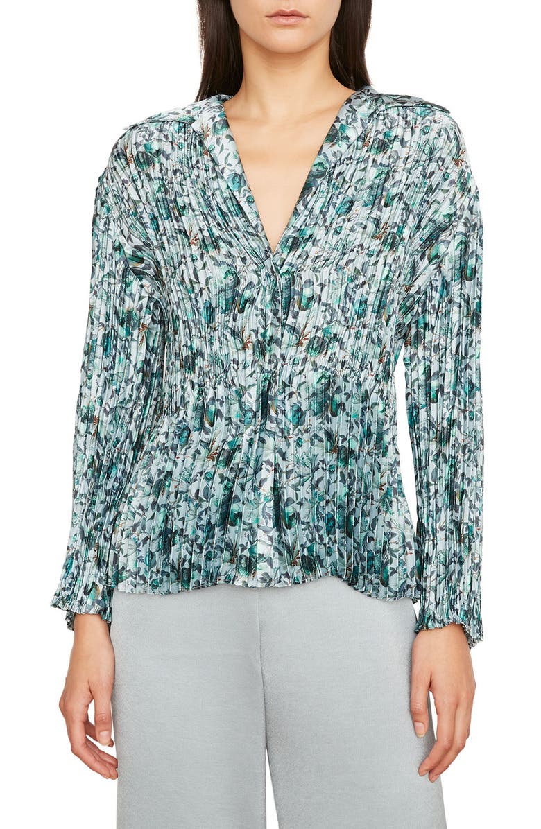Vince Berry Blooms Pleated Blouse, Main, color,