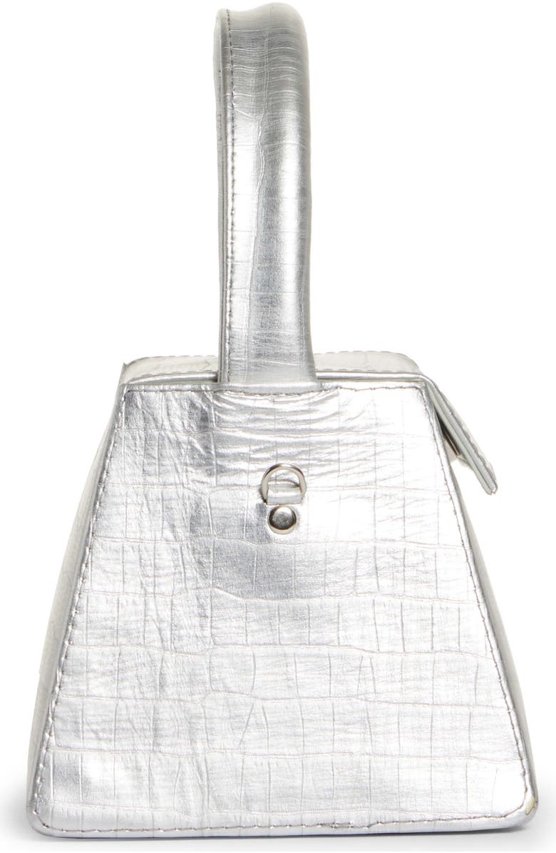 Anima Iris Mini Zaria Croc Embossed Metallic Leather Handbag, Alternate, color,