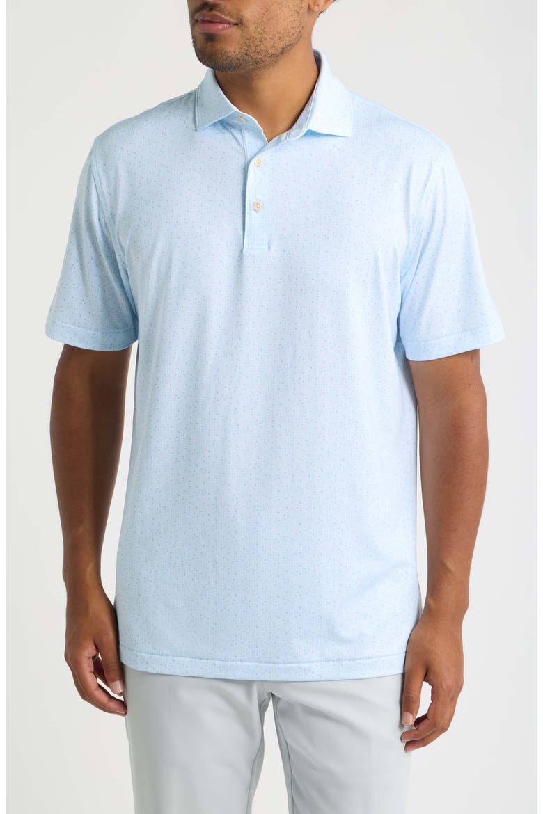 Rivington Microprint Summer Comfort Performance Jersey Polo, Main, color, PALE BLUE