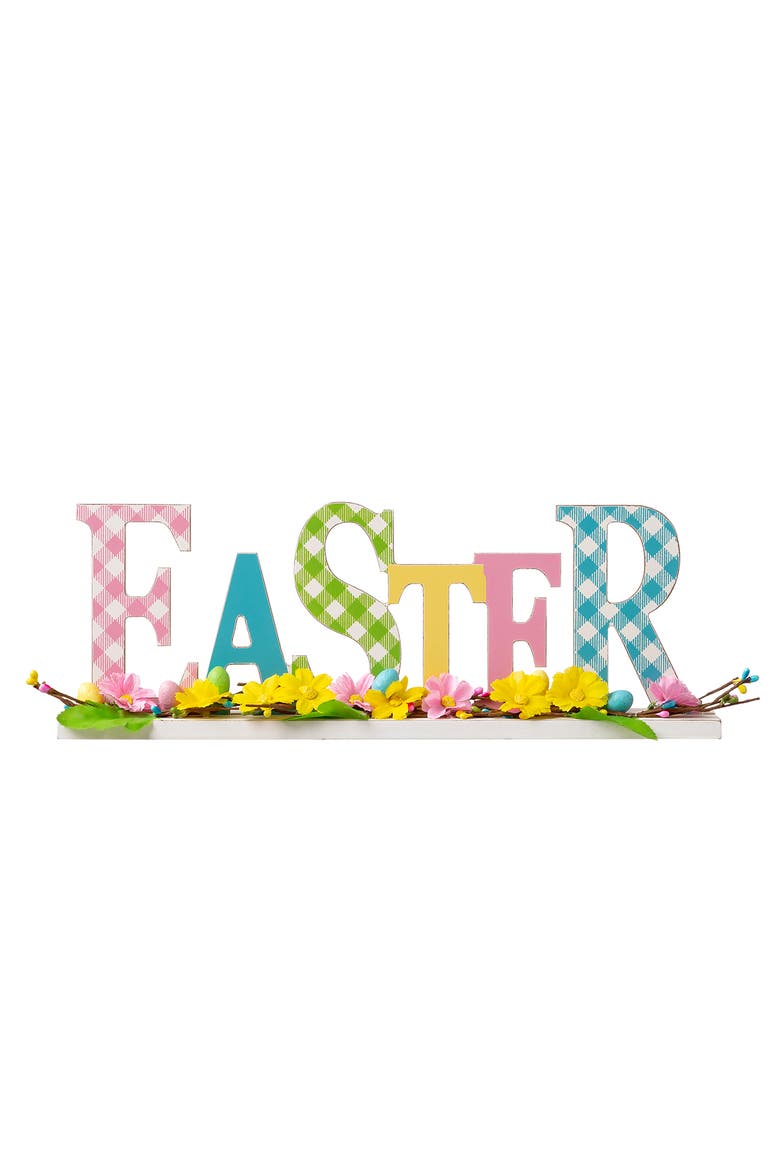 Wooden Happy Easter Table Decor, Main, color, Blue