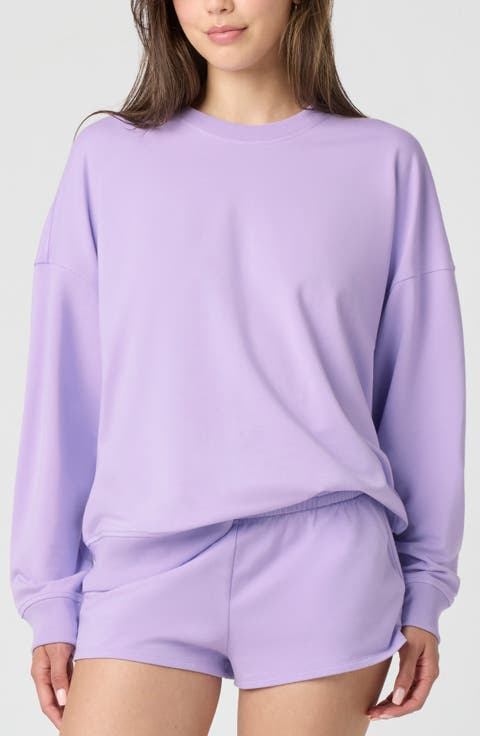 売れ筋商品|||ニューエラ カットソー トップス レディース Women's Purple Phoenix Suns Hardwood Classics Enzyme Wash Oversized Boxy Pullover Sweatshirt Purple womens-new-era-purple-phoenix-