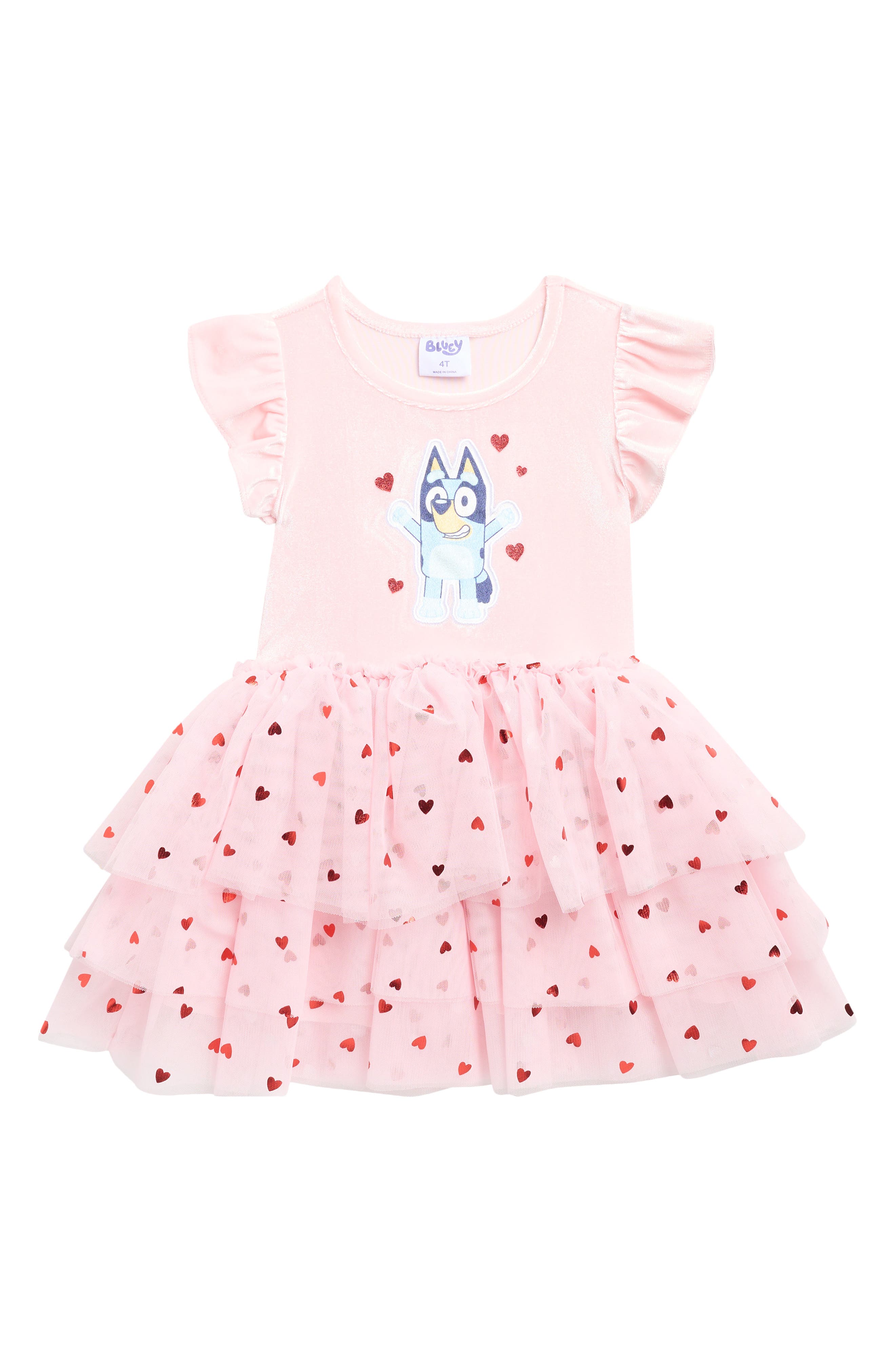 Happy Threads Kids' Bluey Velour Tutu Dress