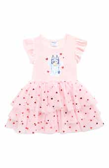 Happy Threads Kids' Bluey Velour Tutu Dress