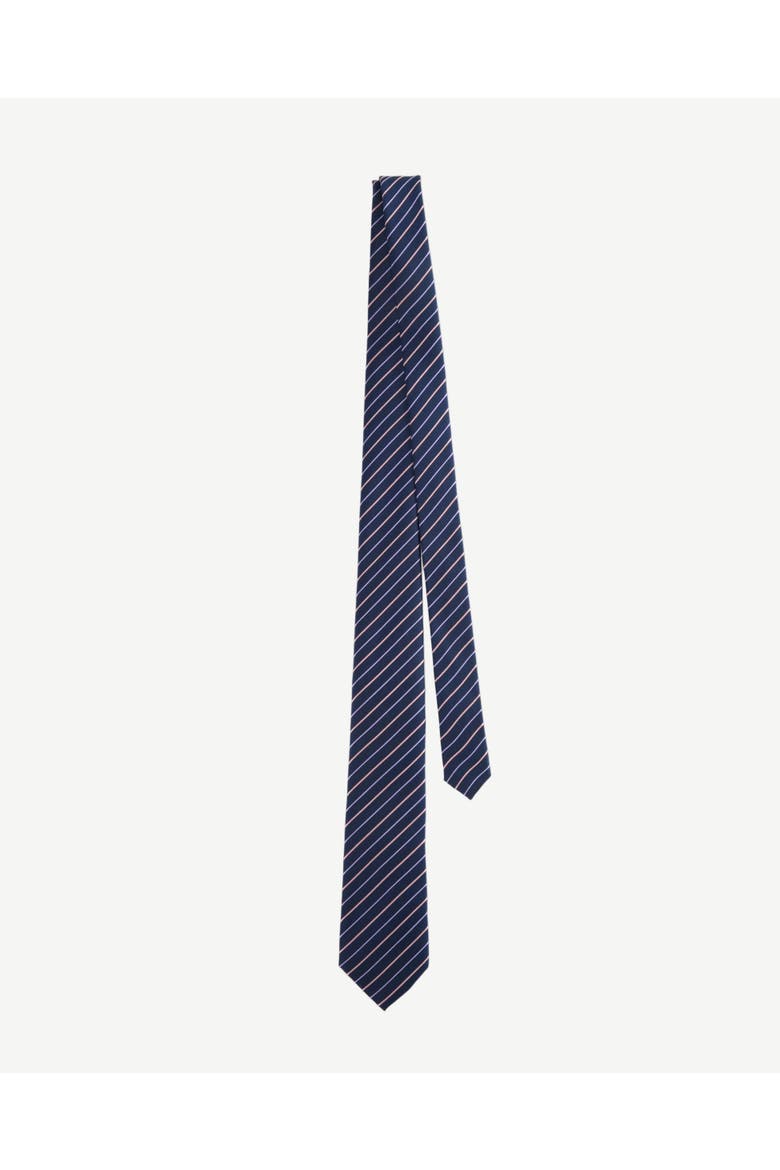 Blush Striped Silk Jacquard Tie, Alternate, color, Navy