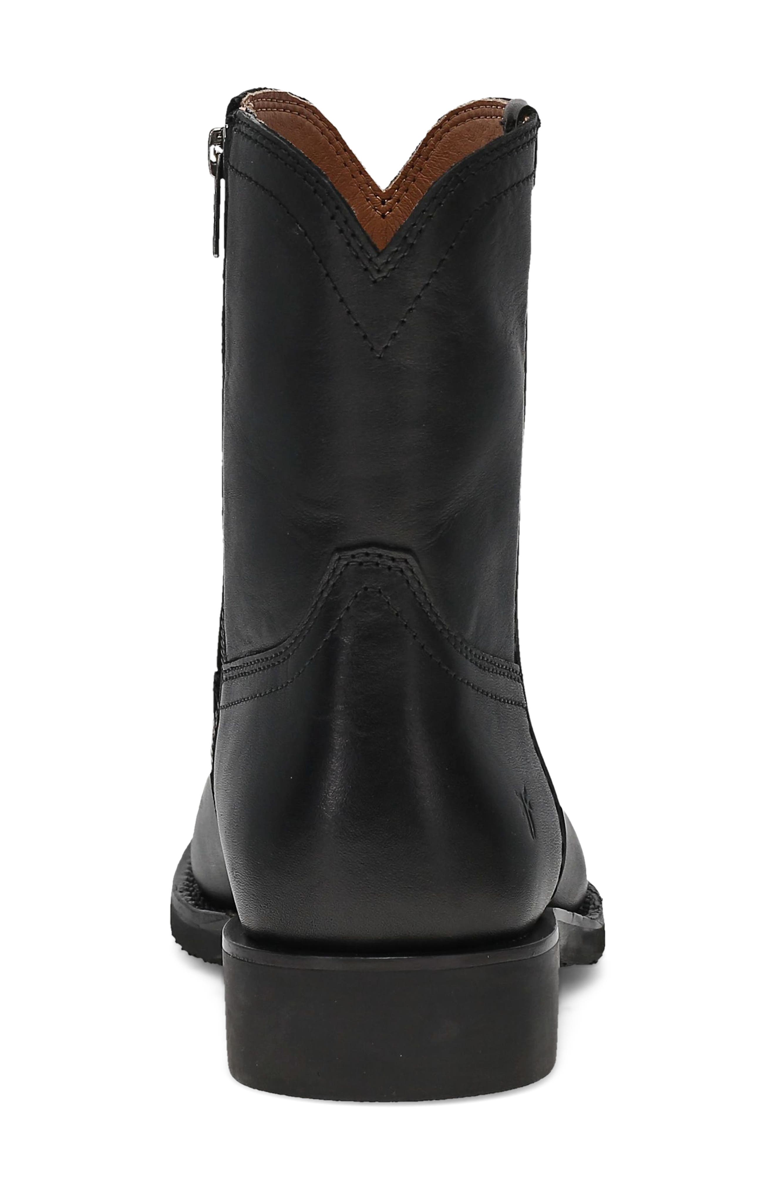 Wyatt Inside Zip Western Boot, Alternate, color, BLACK