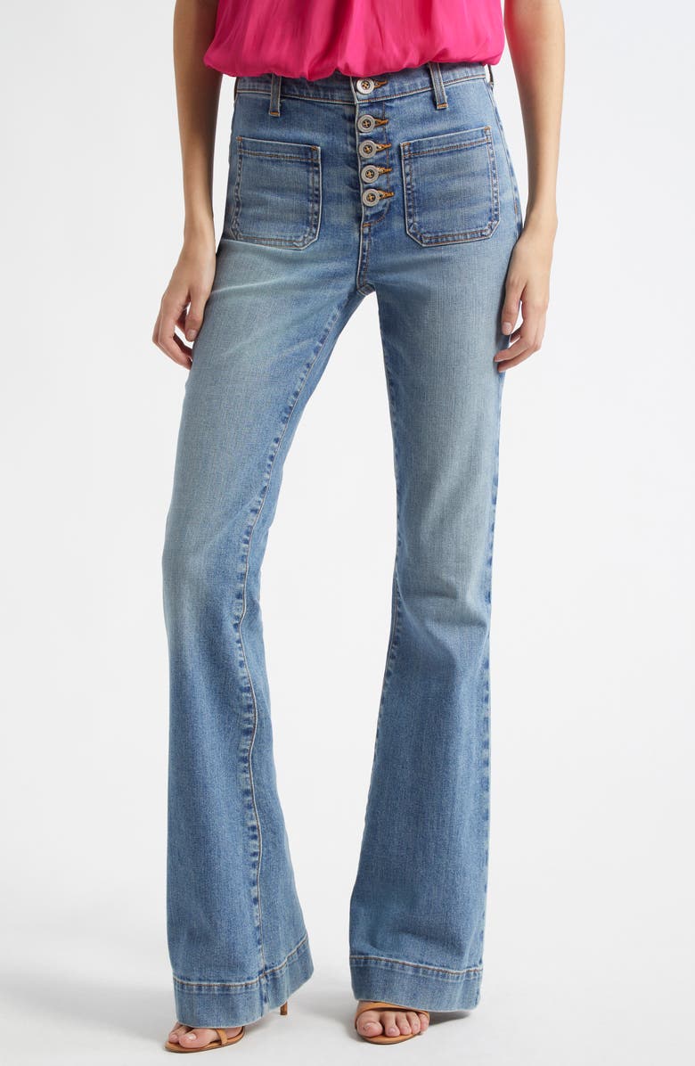 Ramy Brook Cindy Exposed-Button Fly Wide Leg Jeans, Main, color, 