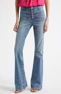Ramy Brook Cindy Exposed-Button Fly Wide Leg Jeans