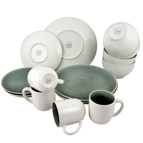 Gibson Elite Serenity 16-piece Dinnerware Set, Grey In Green