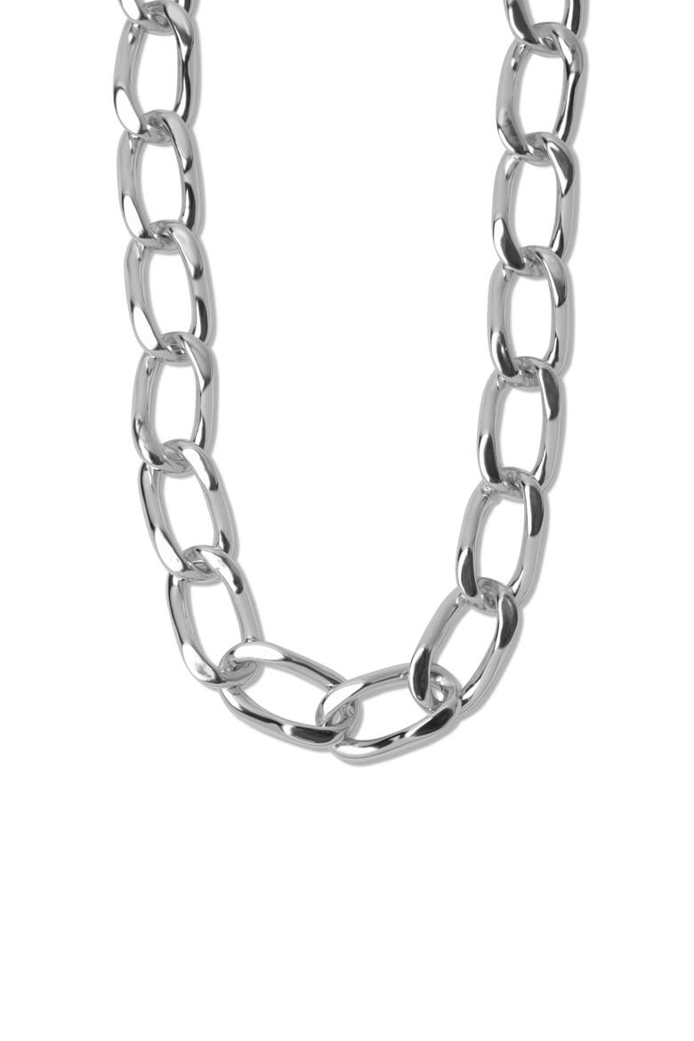 Large Oval Link Necklace, Main, color, SILVER