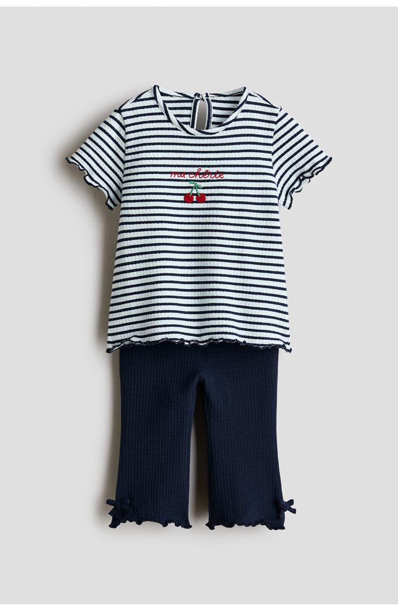 H&M 2-piece cotton set, Main, color, Navy Blue/Ma Chérie