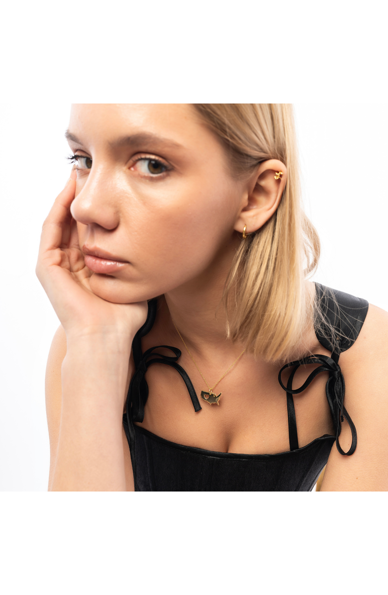 Spero London Love USA (America) Map Heart Necklace Sterling Silver, Alternate, color, Gold