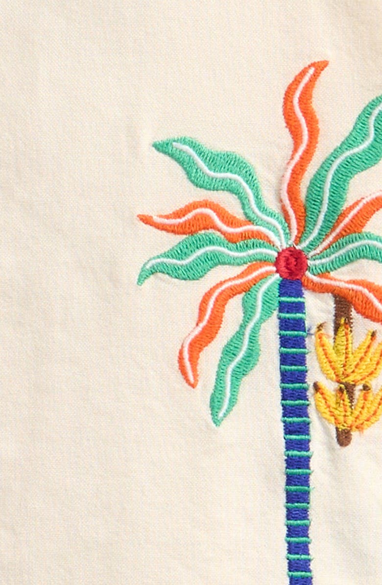 Mini Boden Kids' Fun Embroidered Cotton Button-Down Shirt, Alternate, color, 