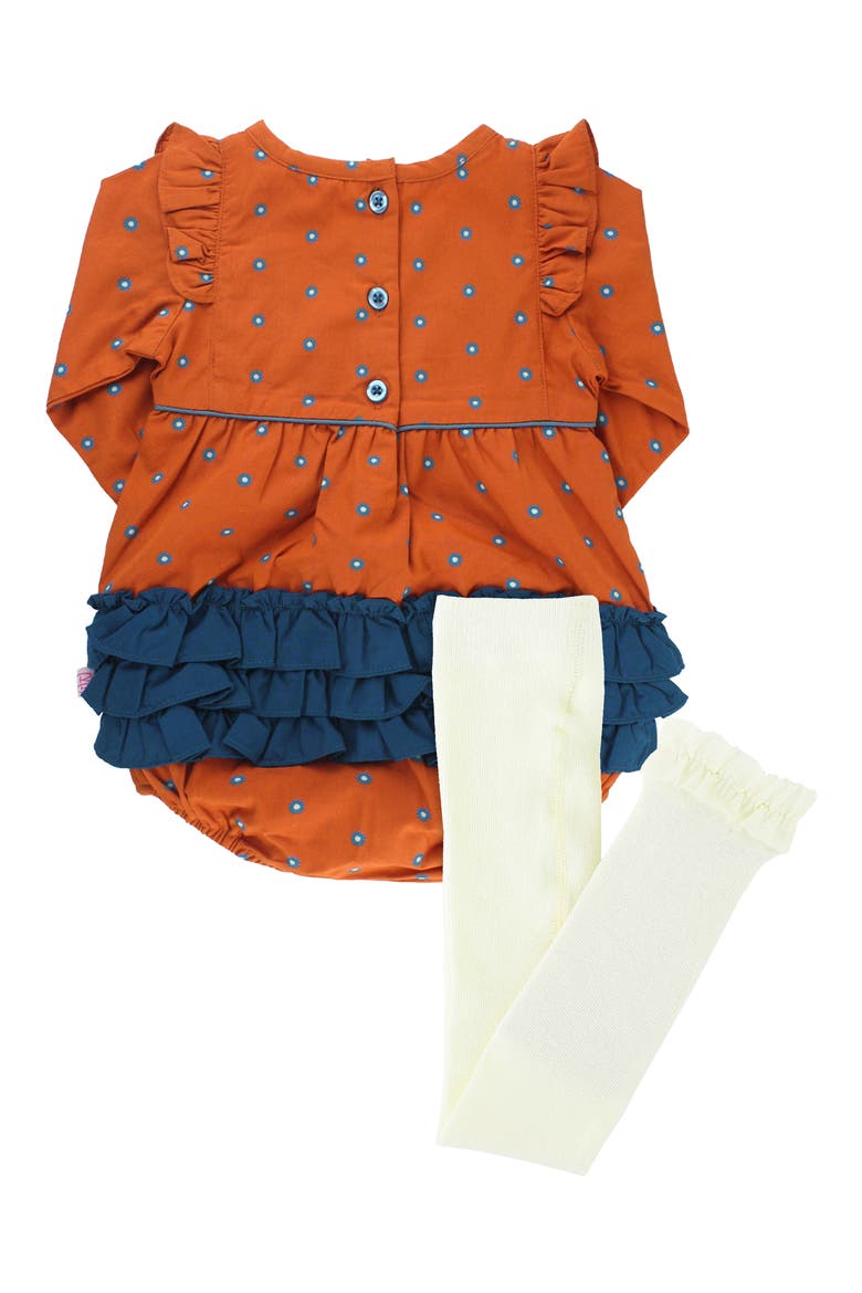 Spiced Clove Bubble Bodysuit & Tights Set, Alternate, color, ORANGE