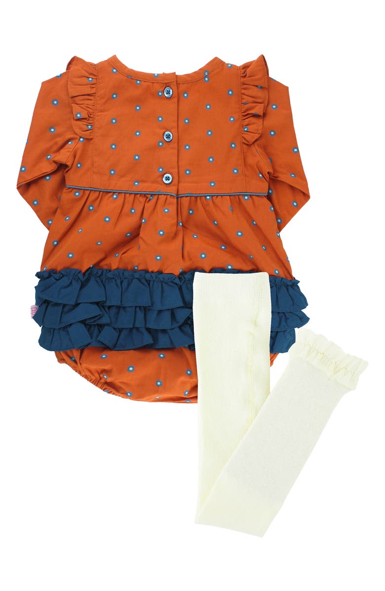 RuffleButts Spiced Clove Bubble Bodysuit & Tights Set, Alternate, color,