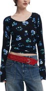 Desigual Print Rib Top