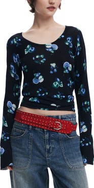 Desigual Print Rib Top