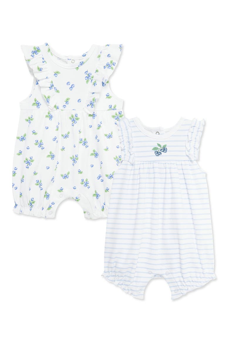 2-Pack Cotton Bubble Rompers, Main, color, BLUE
