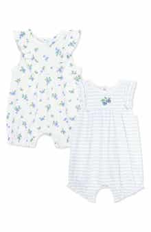 Little Me 2-Pack Cotton Bubble Rompers