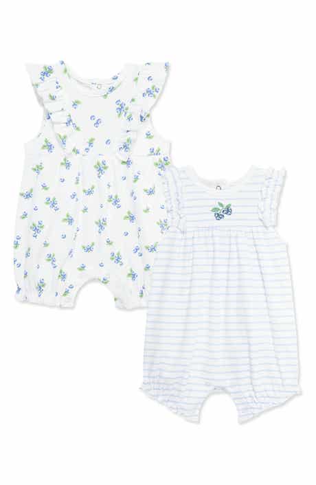 Little Me 2-Pack Cotton Bubble Rompers