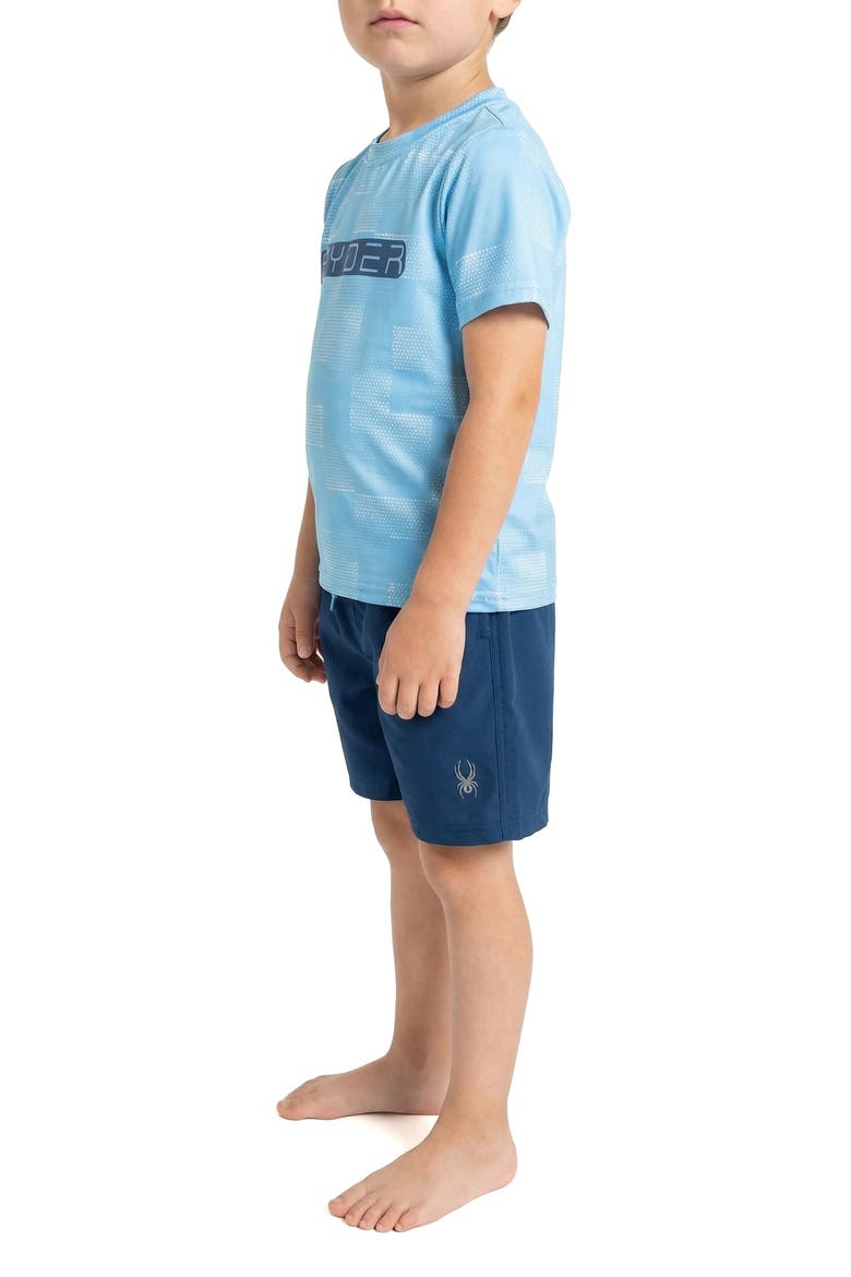 Kids' Rashguard Top & Swim Trunks Set, Alternate, color, ABYSS
