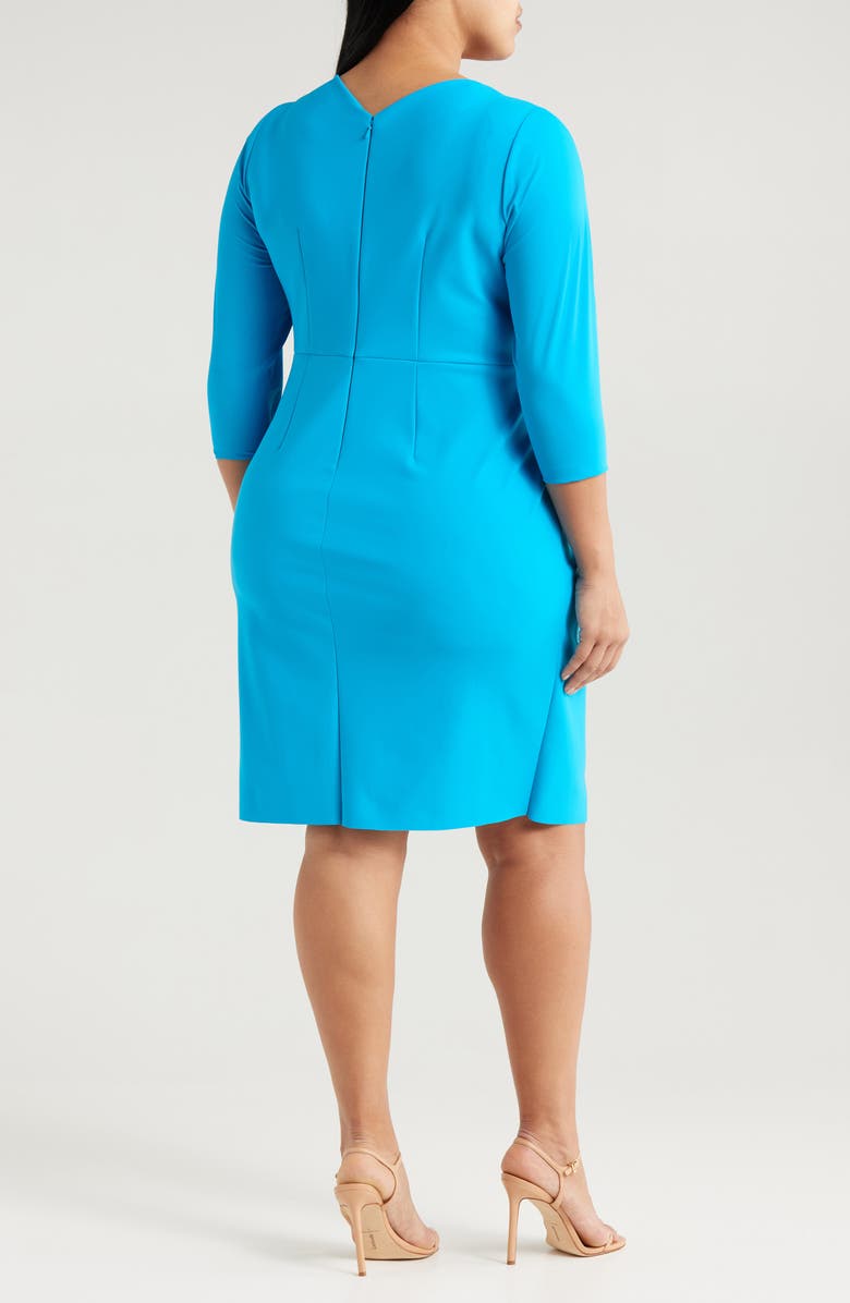 Alex Evenings Faux Wrap Sheath Cocktail Dress, Alternate, color, Capri