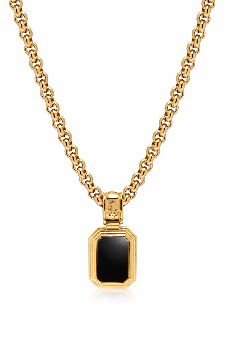 Sterling Silver Necklace with Two-in-One Malachite and Black Onyx Pendant, Main, color, Malachite / Black Onyx