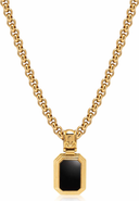 Nialaya Sterling Silver Necklace with Two-in-One Malachite and Black Onyx Pendant