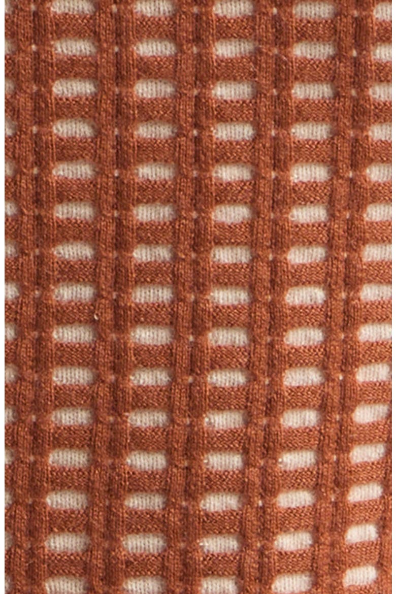 Shrunken Cashmere Waffle Polo, Alternate, color, BURNT SIENNA/ SANDSTONE