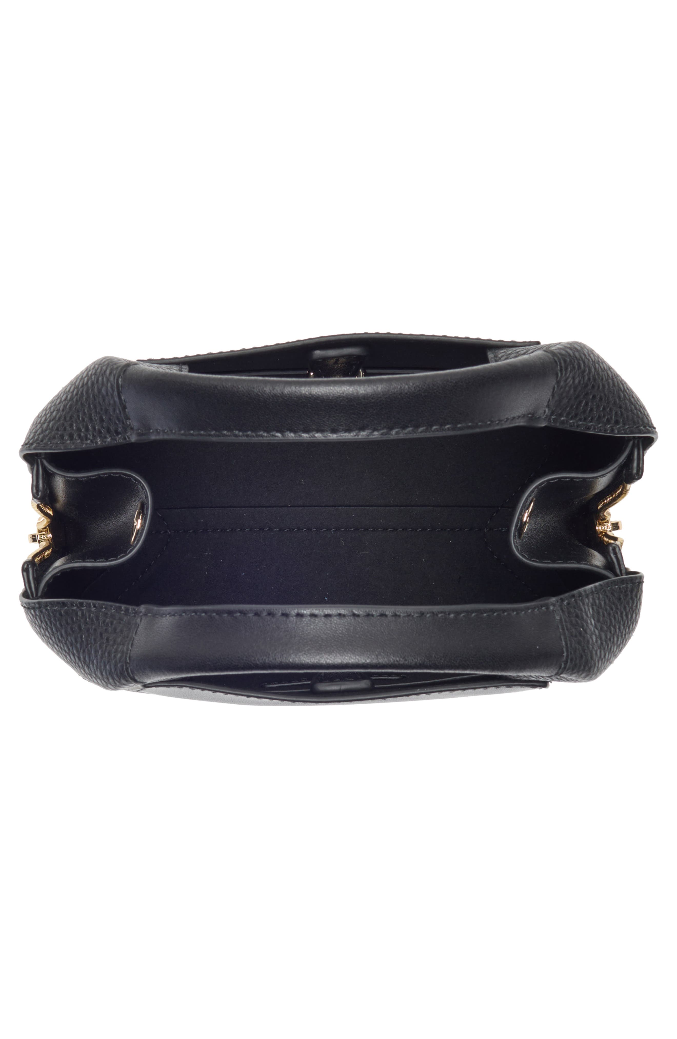 Furla Miagilda Mini Leather Tote, Alternate, color, Nero