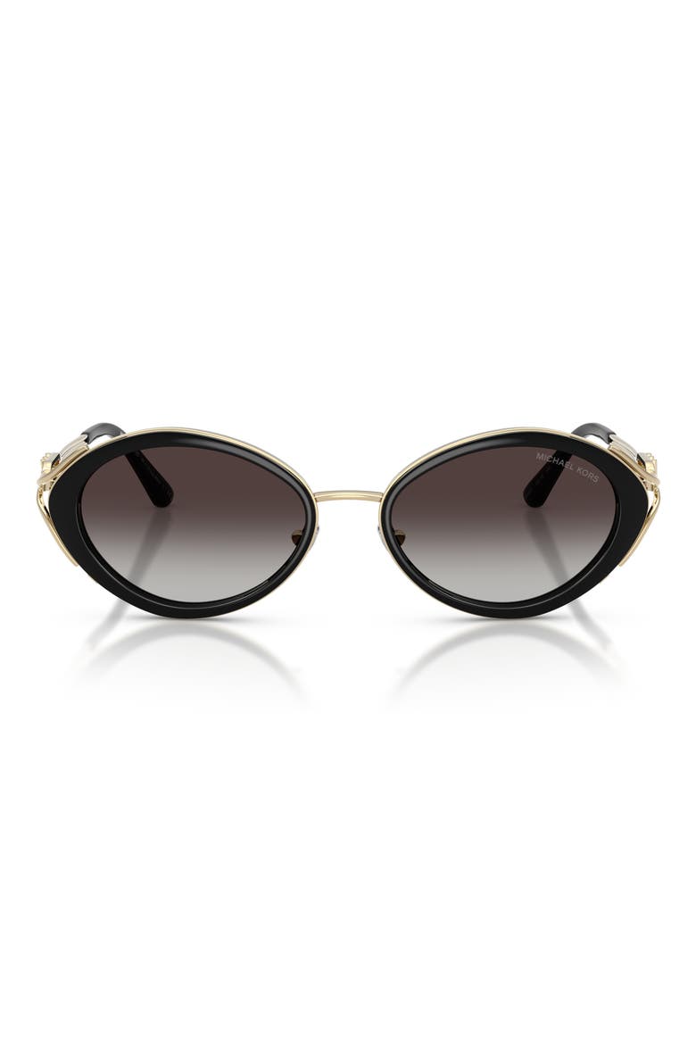 Key West 53mm Oval Sunglasses, Main, color, BLACK / GREY GRADIENT BLACK