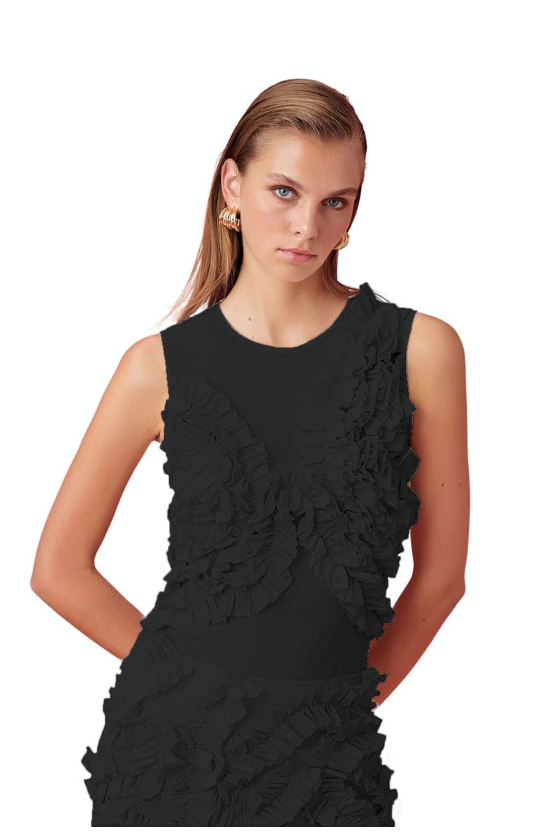 Nocturne Tulle Body with Ruffle Detail, Main, color, 