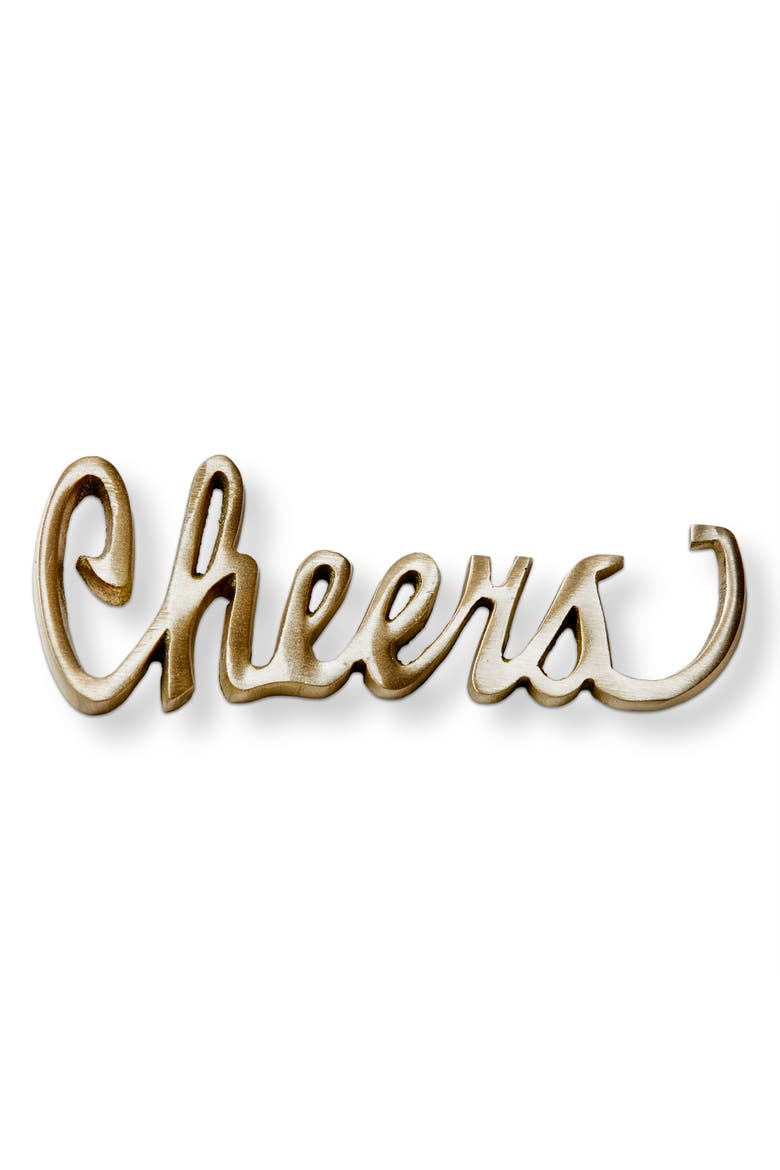 Cheers Brass Bar Bottle Opener, Main, color, Gold