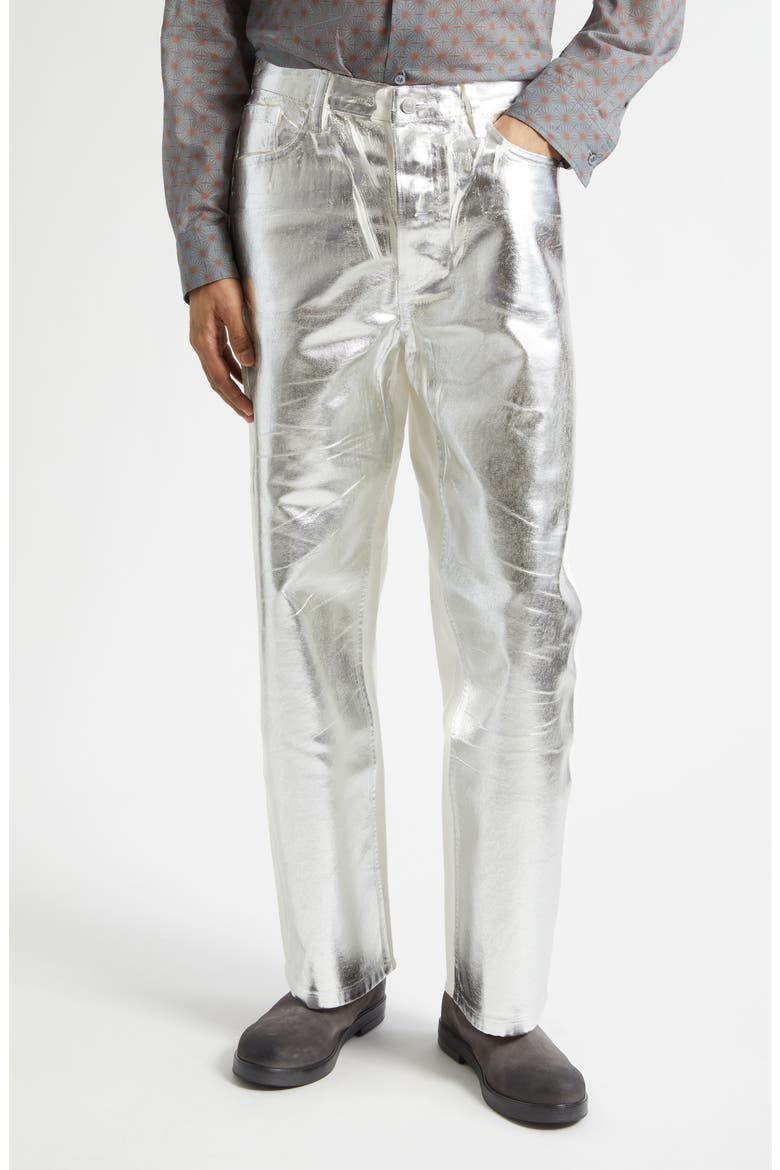 Dries Van Noten Pine Coated Metallic Jeans (Men) | Nordstrom