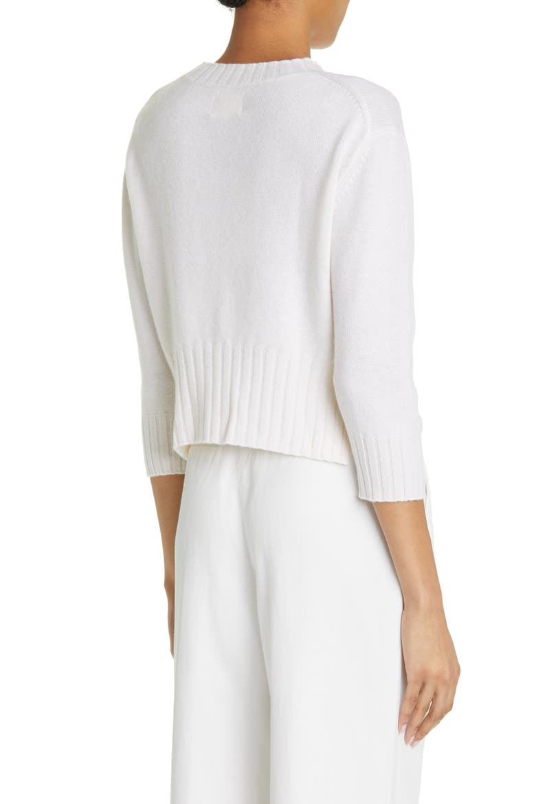 Mora Three-Quarter Sleeve Cashmere Sweater, Alternate, color, IVORY