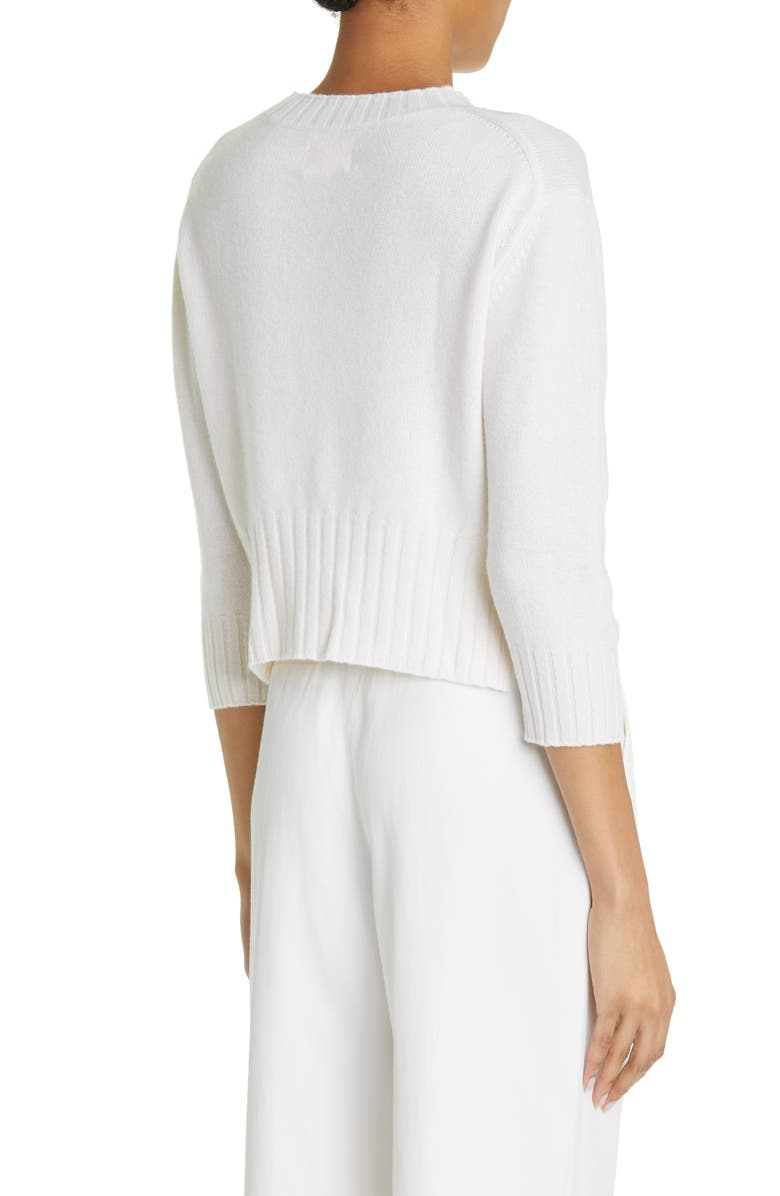LOULOU DE SAISON Mora Three-Quarter Sleeve Cashmere Sweater, Alternate, color, Ivory