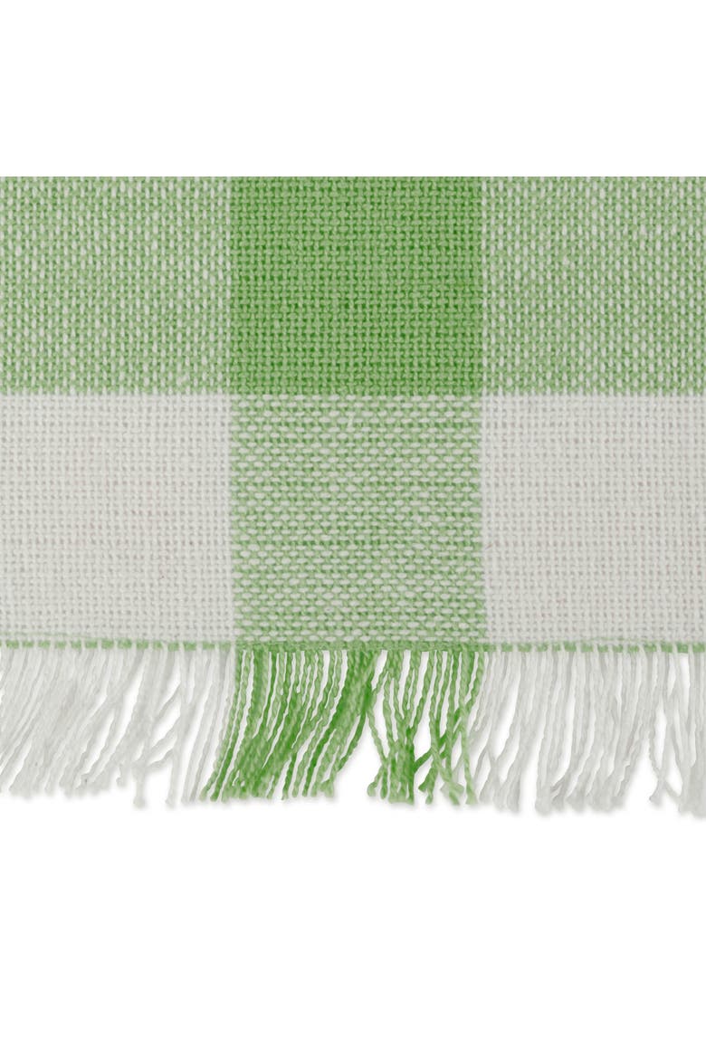 Heavyweight Check Fringed Table Runner, Alternate, color, Bright Green