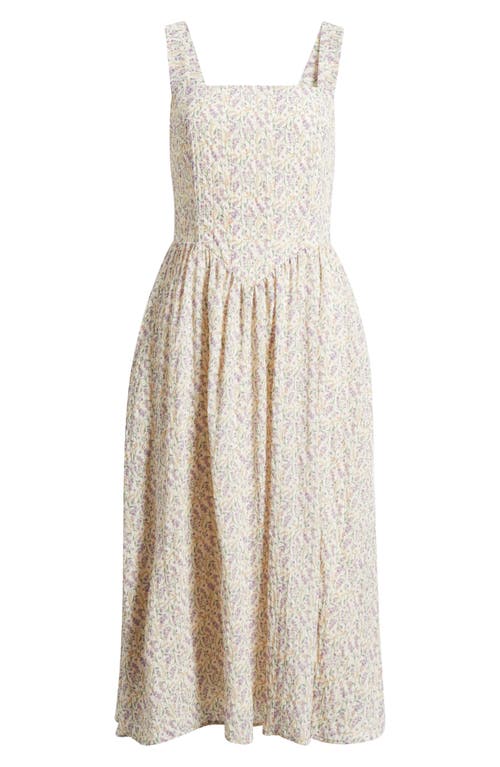Chelsea28 Floral Sleeveless Fit & Flare Sundress In Ivory Floral -purple