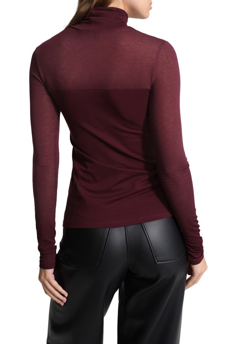 Cara Turtleneck Top, Alternate, color, BURGUNDY
